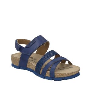 Lucie 03 - Sandale pour femme en cuir couleur bleu de marque Josef Seibel