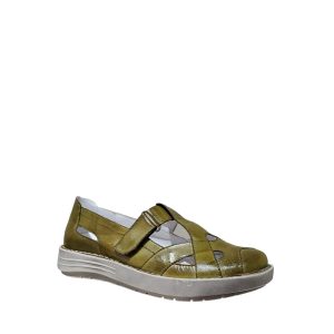 5829 - Chaussure pour femme en cuir couleur khaki de marque Chacal