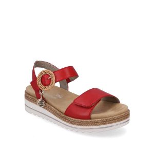 D0Q52 - Sandale pour femme cuir couleur rouge de marque Remonte