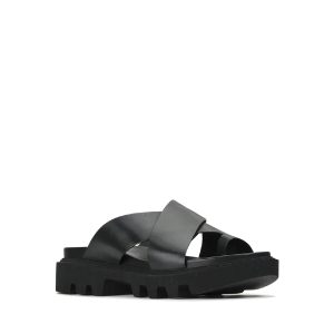 Fligh - Sandale pour femme cuir couleur noir de marque EOS
