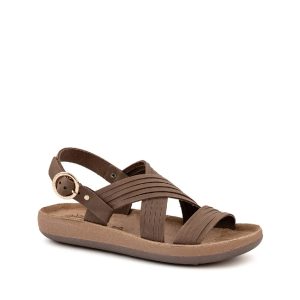 Linda - Sandale pour femme en cuir couleur brun de marque Fantasy Sandals