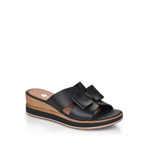 D6456 - Sandale pour femme en cuir couleur noir de marque Remonte