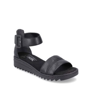 V4651 - Sandale pour femme synthetique couleur noir de marque Rieker