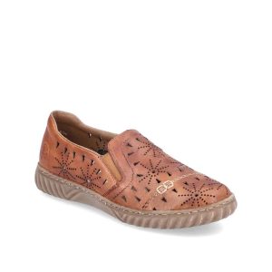 N0967 - Chaussure pour femme en cuir couleur brun de marque Rieker
