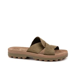 Melisa - Sandale pour femme en cuir couleur khaki de marque Fantasy Sandals