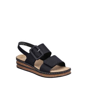 62950- Sandales pour Femme couleur Noir de marque Rieker