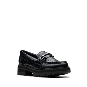 Orianna Bit - Chaussure/Mocassin pour Femme couleur Noir Crocodile (Noir Vernis) de marque Clarks